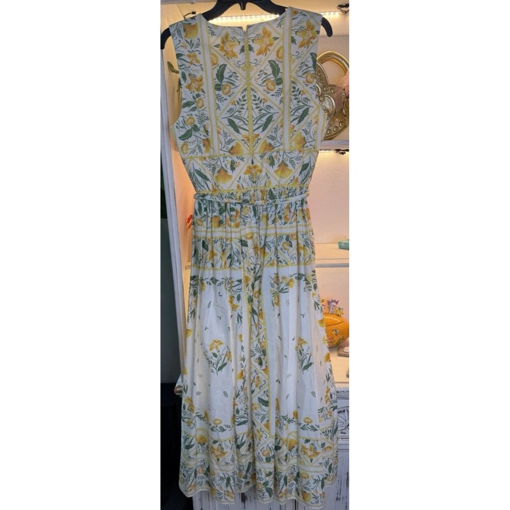 Antonio Melani X Style By Simkins Size 10 Hannah Green Yellow Floral Maxi Dress - Picture 10 of 16